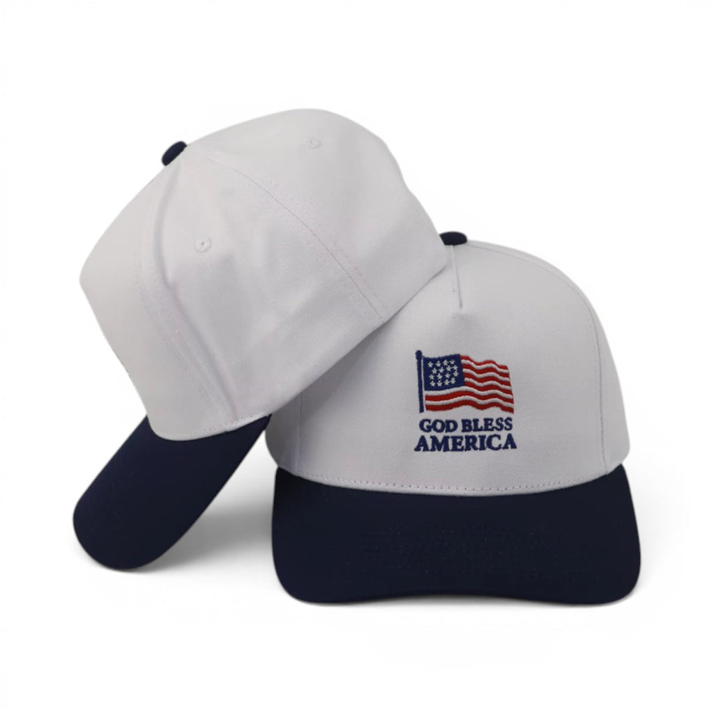 God Bless America - White/Navy
