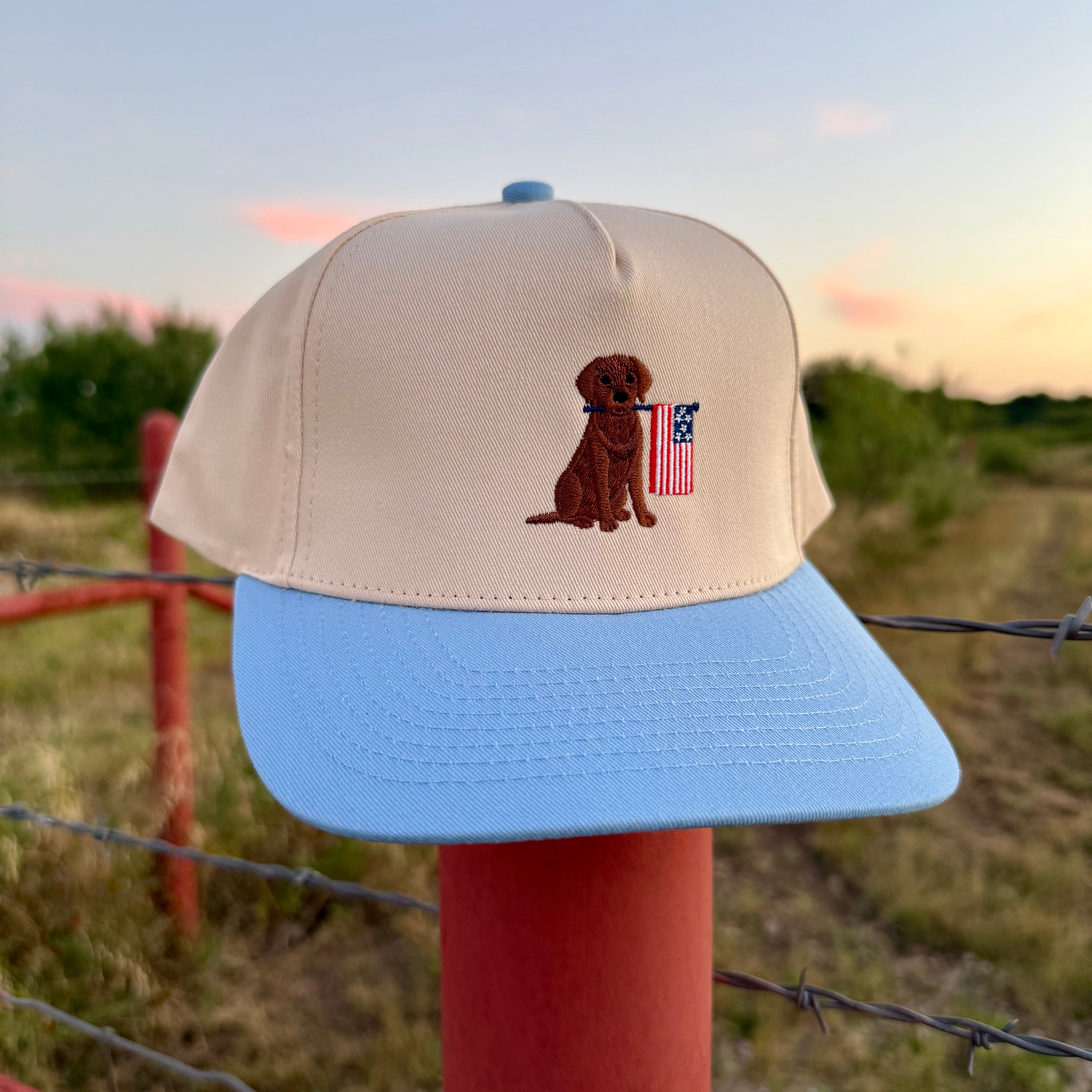 All-American Lab Hat - Khaki/Light Blue