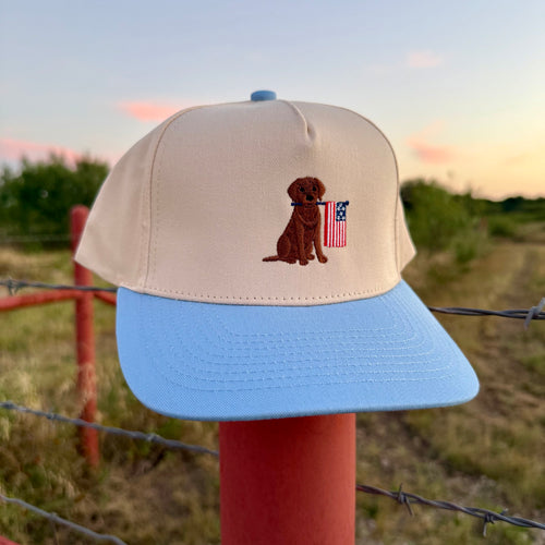 All-American Lab Hat - Khaki/Light Blue
