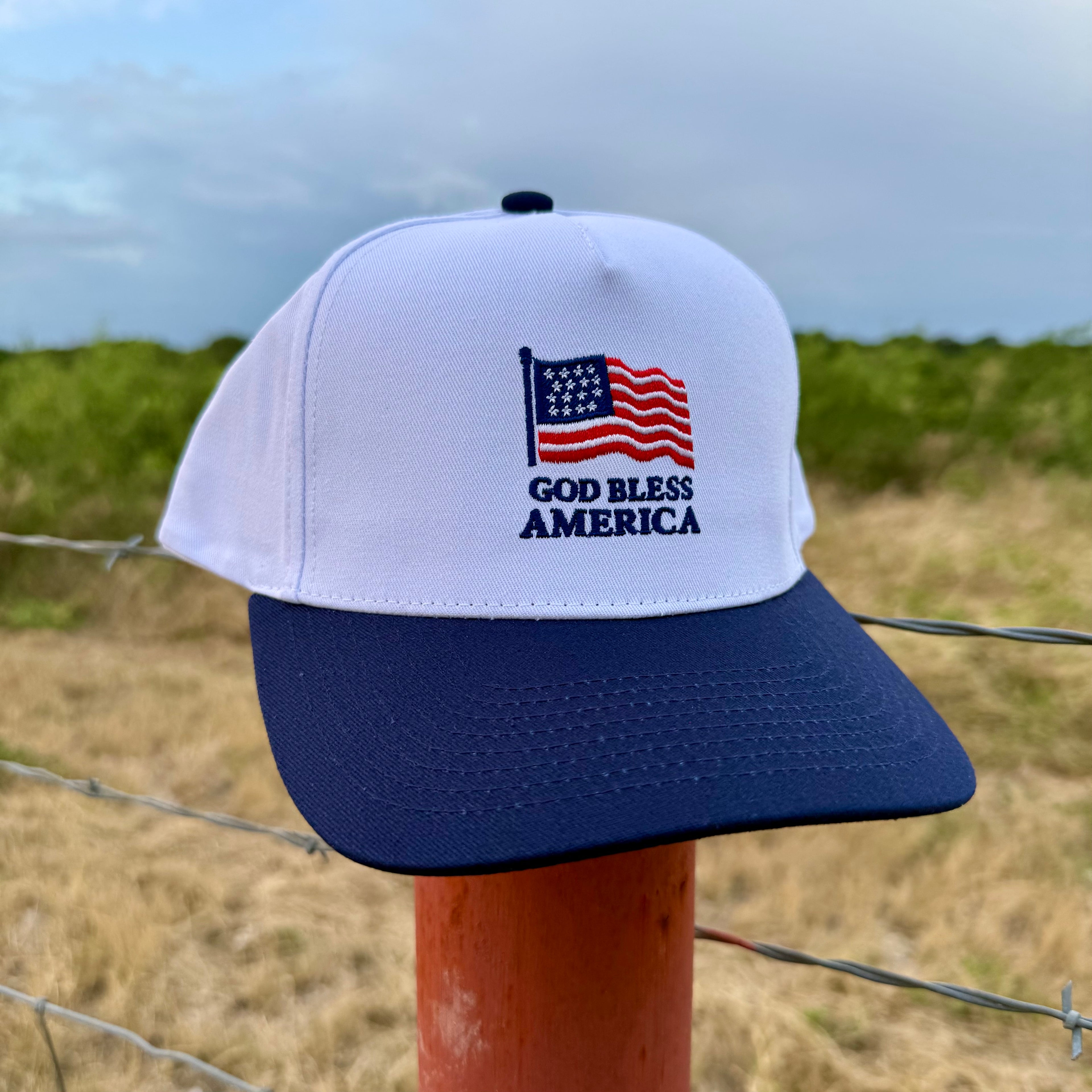 God Bless America - White/Navy