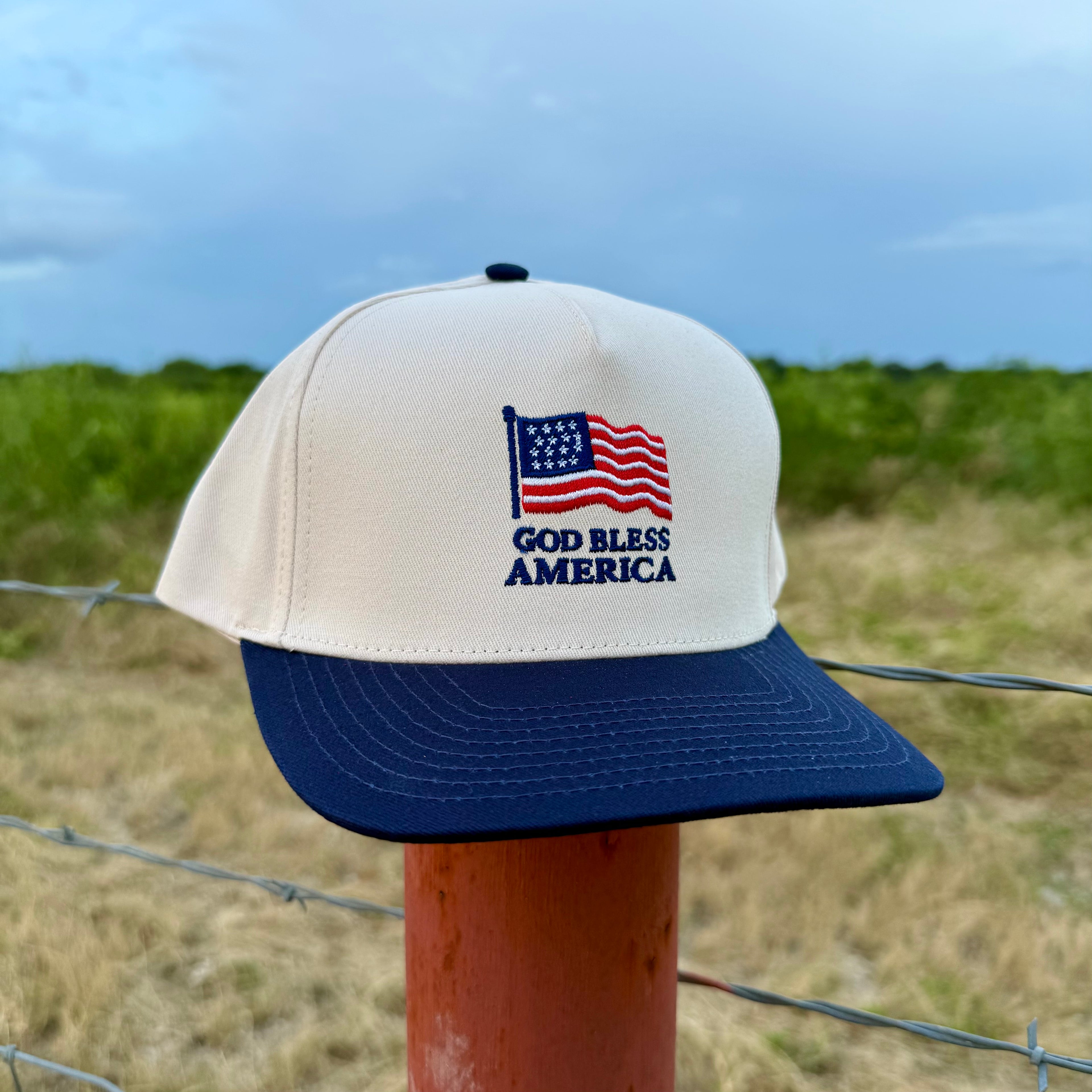 God Bless America - Khaki/Navy